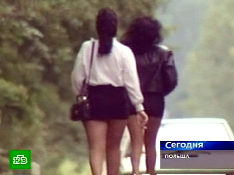 Молодая русская проститутка отрабатывает гонорар в лесополосе