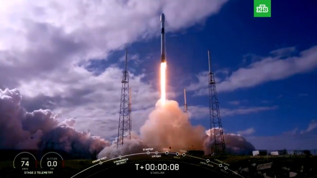 Ракета-носитель Falcon 9 стартовала с 60 спутниками Starlink.США, запуски ракет, космос, ракеты.НТВ.Ru: новости, видео, программы телеканала НТВ