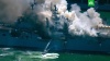 На военно-морской базе США в Сан-Диего загорелся корабль: видео