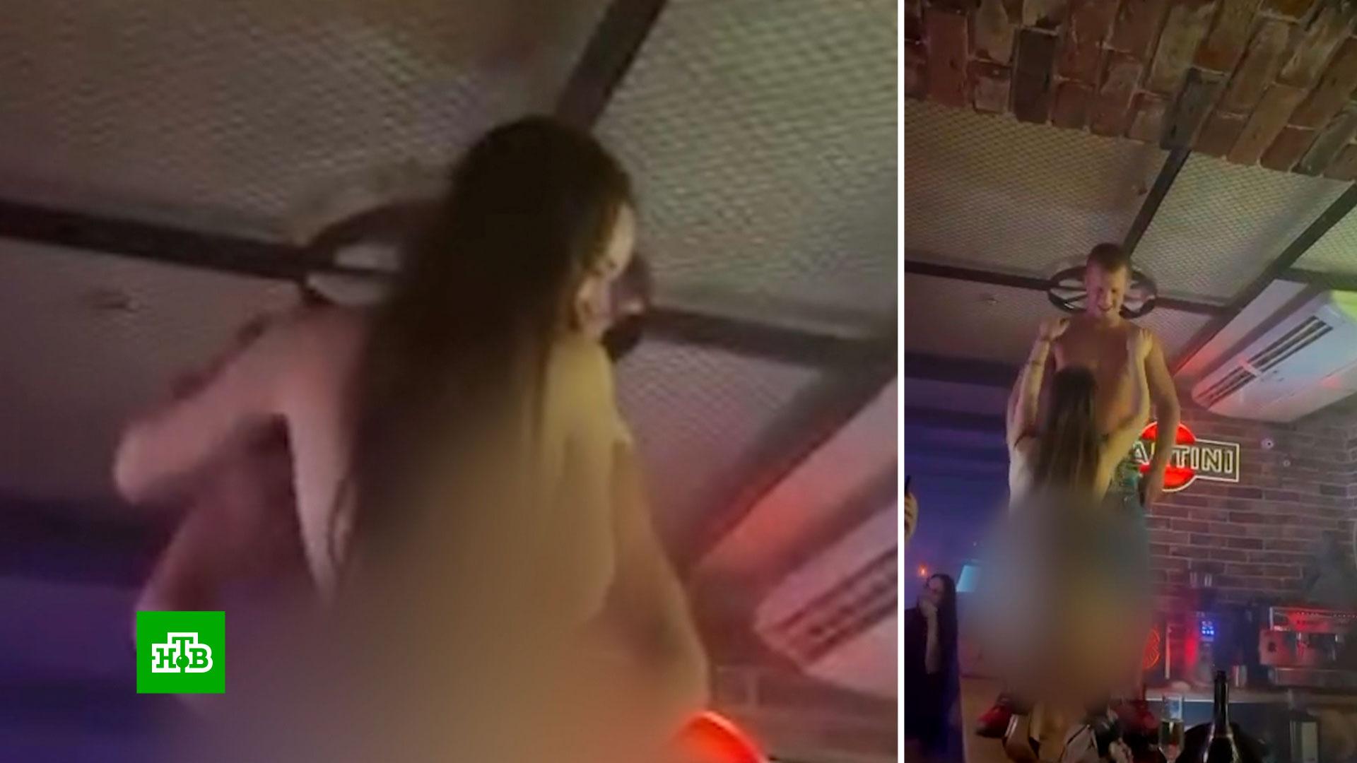 Порно видео в баре на стойке