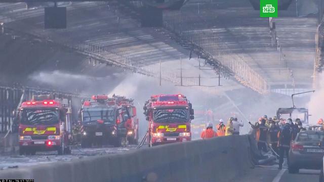 При сильном пожаре на автомагистрали в Южной Корее погибли 6 человек.ДТП, Южная Корея, пожары, смерть.НТВ.Ru: новости, видео, программы телеканала НТВ