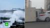 Сильный ветер в Новороссийске опрокидывает грузовики и сносит тяжелые контейнеры в порту