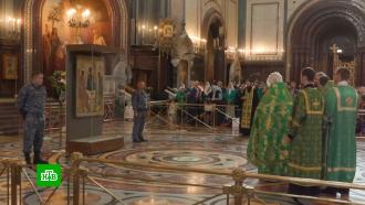 Патриарх Кирилл возглавил литургию у «Троицы» Рублёва в храме Христа Спасителя