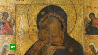 В храме Василия Блаженного отреставрировали Владимирскую икону Божией Матери