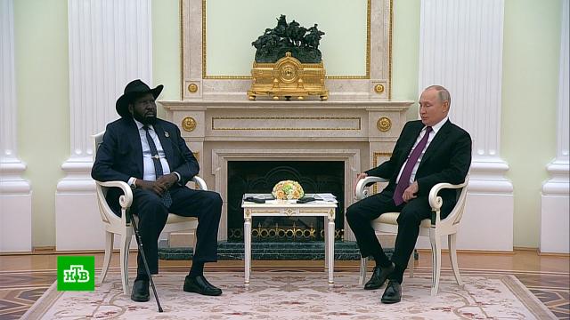 Путин обсудил с президентом Южного Судана вопросы сотрудничества.Африка, Путин, Судан, переговоры.НТВ.Ru: новости, видео, программы телеканала НТВ